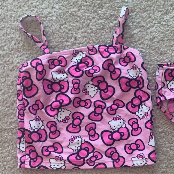 Sanrio Hello Kitty Swimsuit Tankini & Sunhat 2T - Picture 7 of 12